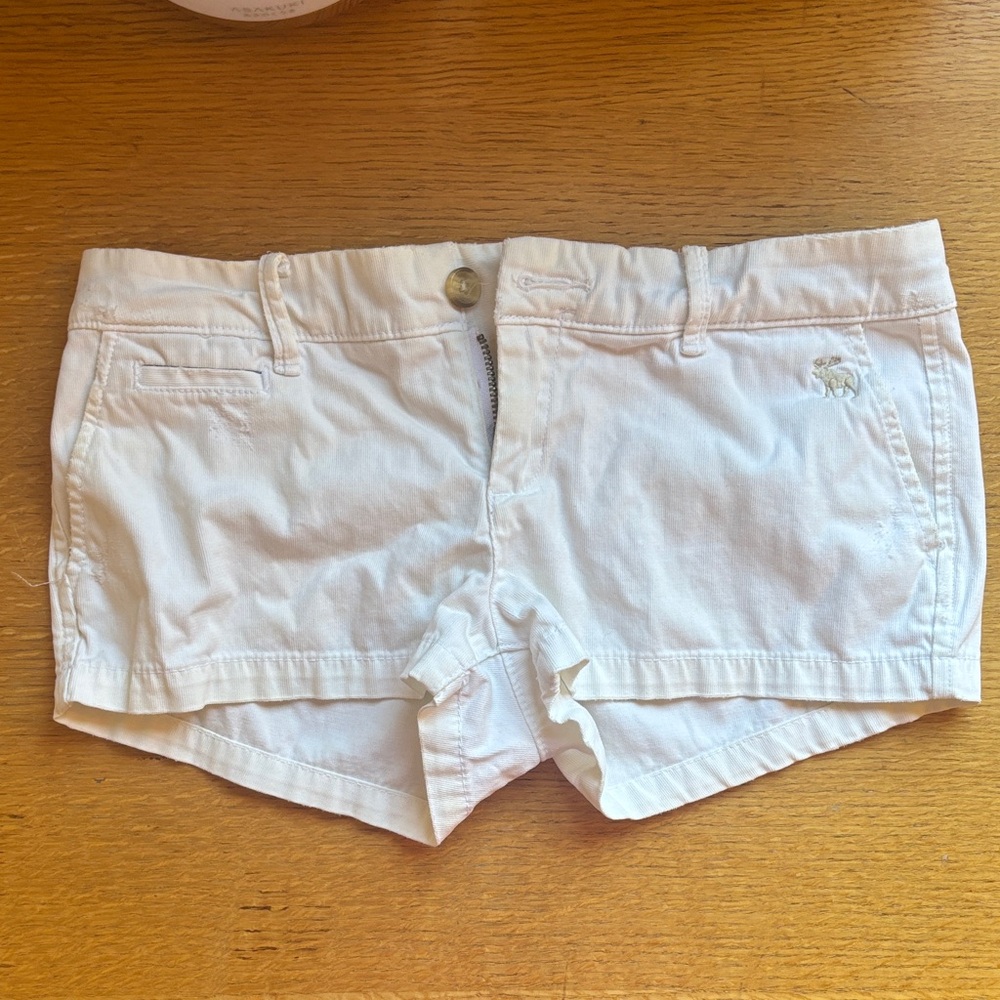 Abercrombie & Fitch Cream Jean Shorts